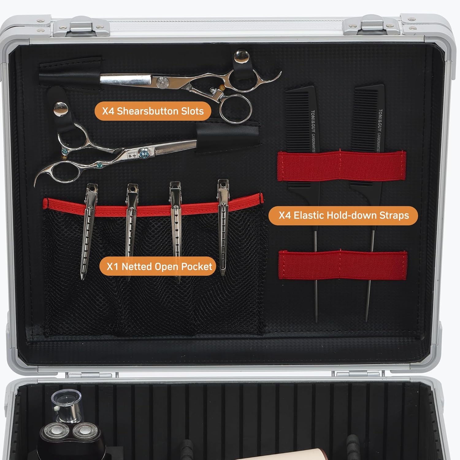 Large Barber Carrying Case, Hairdresser Tool Box Organizer Traveling Case, Portable Travel Barber Suitcase for Hair Stylist Pet Groomer Beauty Salon Makeup Artist - Image 5