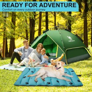 BINGPET Outdoor Travel Dog Bed for Large/Medium Dogs,Portable Waterproof Camping Mat with Carry Bag,Foldable Outside Bed,Machine Washable Indoor Pet Mat for Small,Medium and Large Dogs 35″x51″