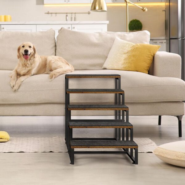 Dog Stairs Ramps Dog Stairs for High Bed Couch 5 Tier Pet Stairs for Small Medium Large Dogs and Cats Pet Step with Non-Slip Stair Tread for Puppy, The Old, and Injured Dogs - Image 8