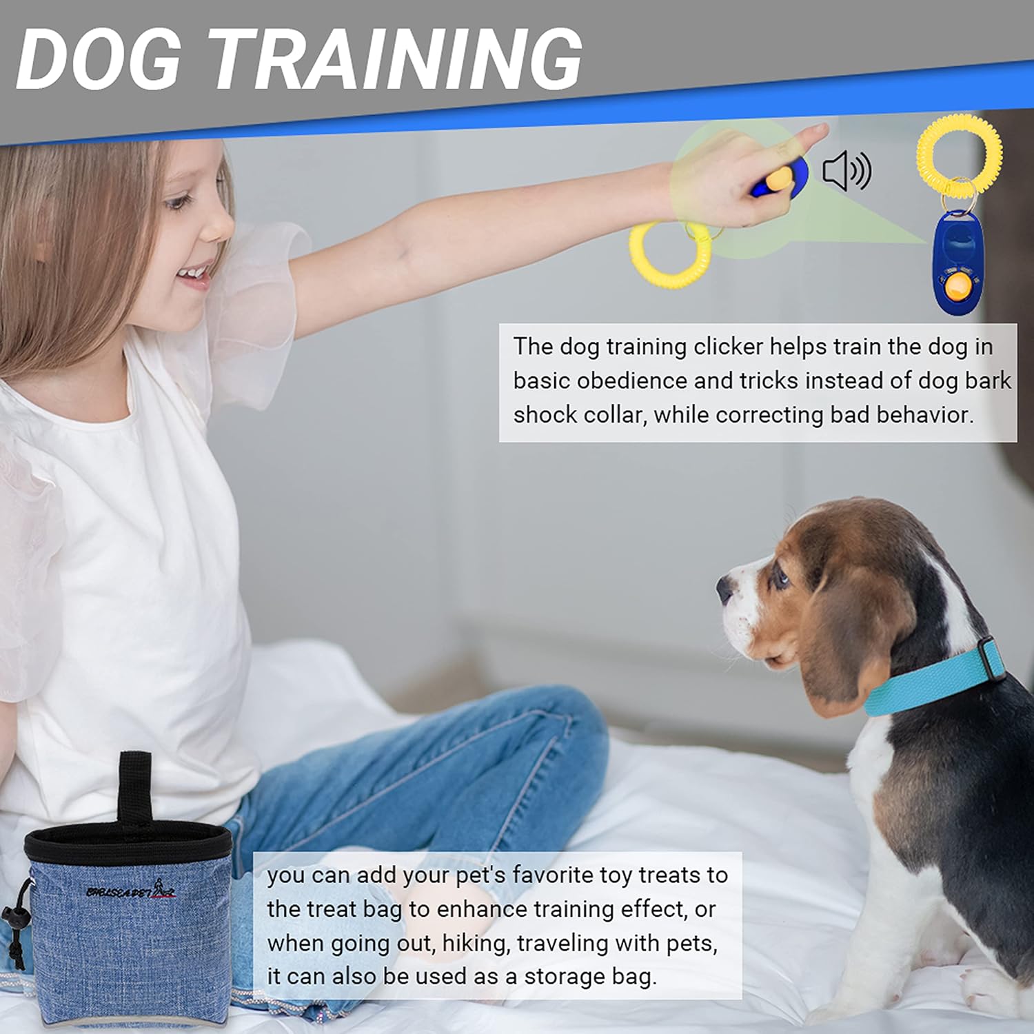 FLYSTAR Puppy Starter Kit for Small Dogs, 26 pcs Include Dog Toys, Collar and Leash, Training Clicker, Treat Bag, Poop Waste Bag with Dispenser, Blanket, Grooming Glove, Bowls, Toothbrush, etc - Image 4