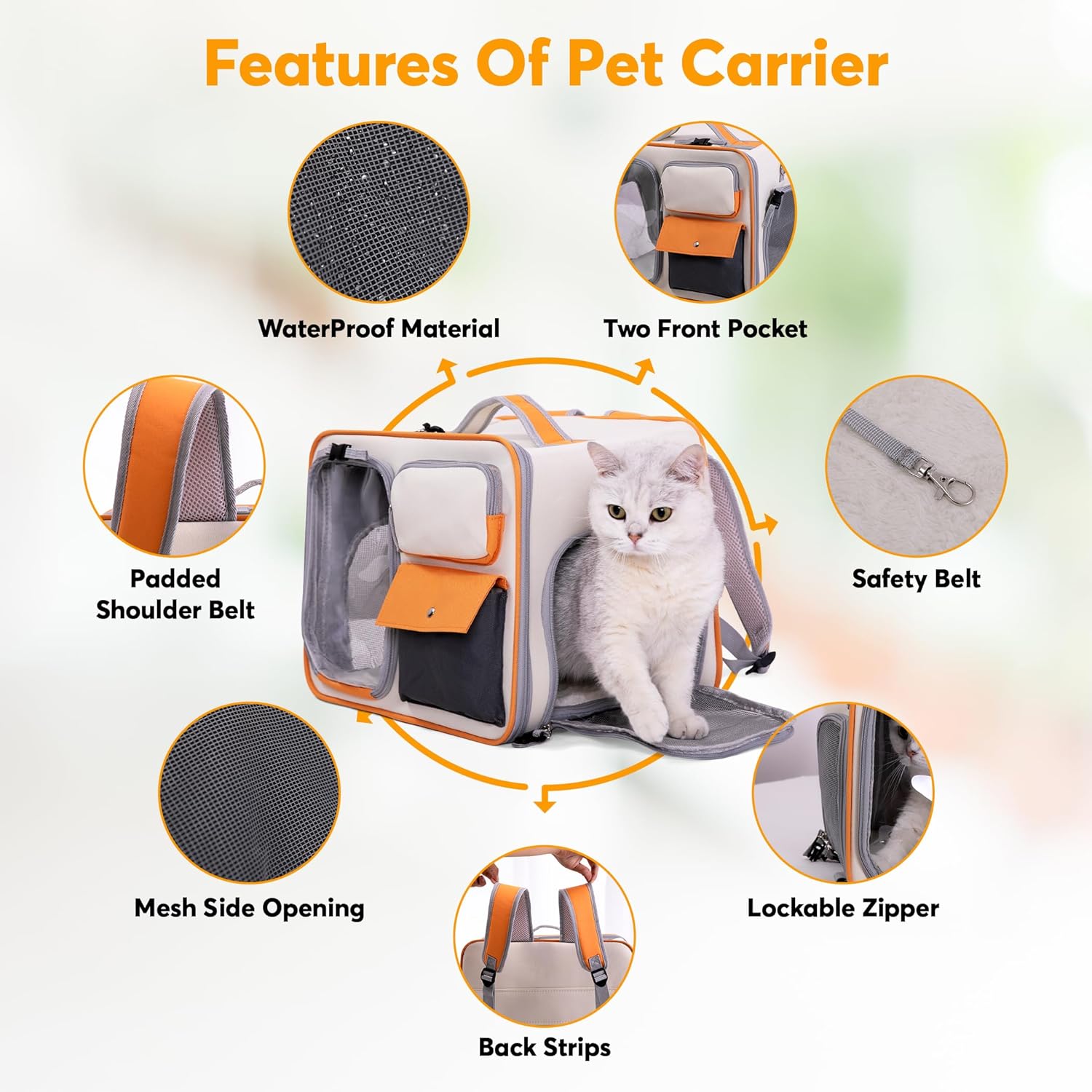 Pet Carrier Airline Approved - Comfortable and Spacious Dog and Cat Carrier - Soft Dog Travel Bag with Pockets and Padded Straps - Breathable Pet Carrier for Small Dogs/Cats/Rabbits and More - Image 2