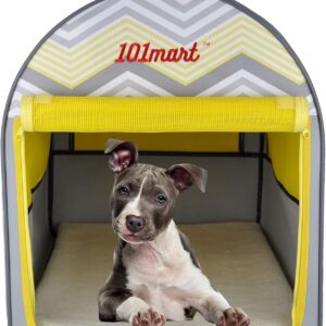 Premium Soft-Sided Folding Pet Tent | Portable Pet Crate for Home and On The Go | Made from Heavy-Duty Water-Resistant Canvas Fabric | Perfect for Indoor and Outdoor Use