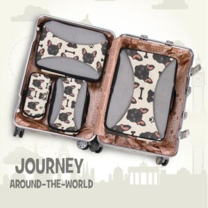 Packing Cubes for Travel 4 Set Pekingese Dog Pet Luggage Set Suitcase Organizer Bags Mesh Accessories Storage Pouch Toiletry Packing Cubes