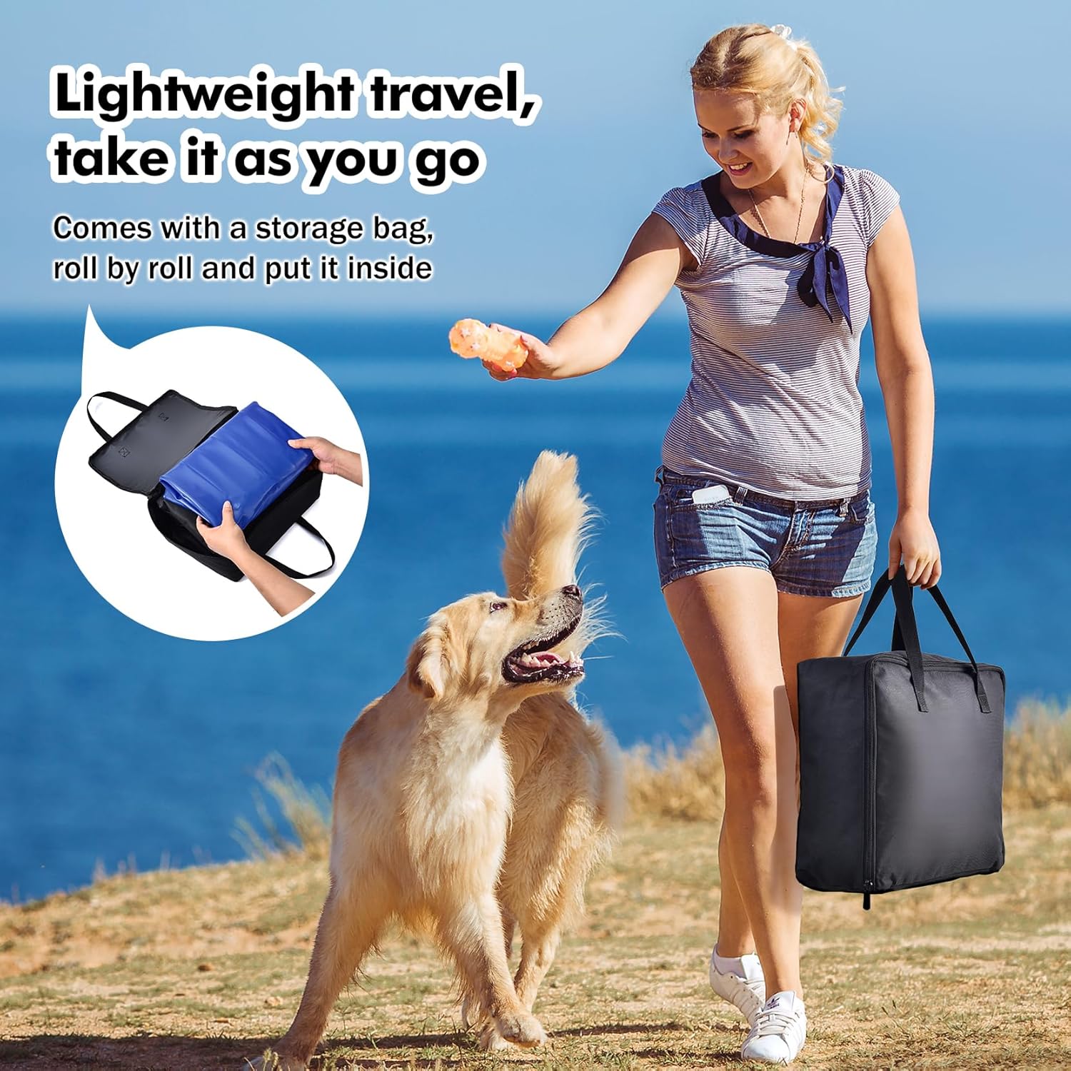 Dog Car Seat Cover with Air Cushion-Inflate only 40s, Hard Bottom Car Seat Cover for Dogs Holds 400lbs, Sturdy and Comfortable Backseat Extender for Dogs, Large Space Dog Travel Bed for SUVs,Trunks - Image 5