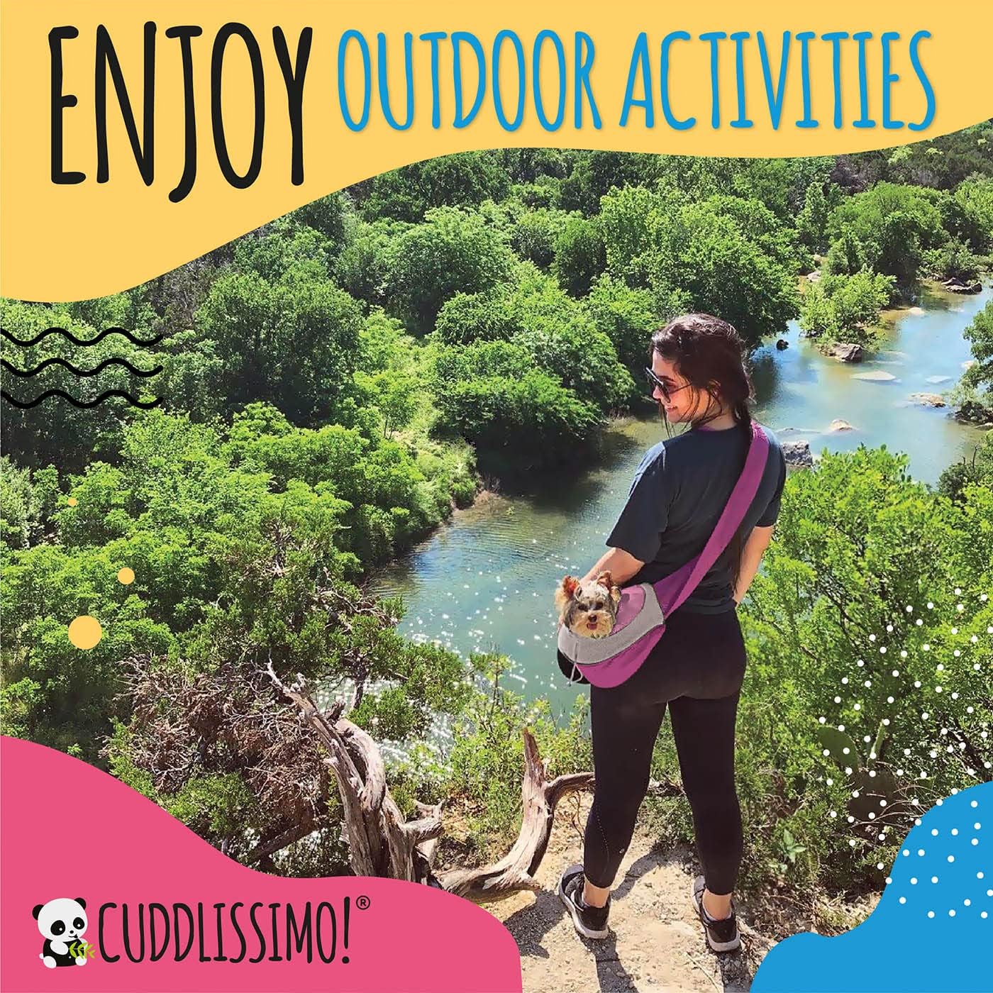 Pet Sling Carrier - Soft Front-Chest Carrying Bag for Small Pets (Ideal for Dogs, Puppies & Cats 6–10 lbs) - Carefully Sized for Yorkshire Terrier, Maltese, Toy Poodle, Papillon -(Pink-L) - Image 4