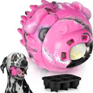 4-In-1 Interactive Frozen Dog Toy Treat - Dog Freezer Toy and Fillable Dog Toys - Perfect for Mental Stimulation, Reducing Separation Anxiety & Interactive Playtime with Dog Treat Makers & Slow Feeder