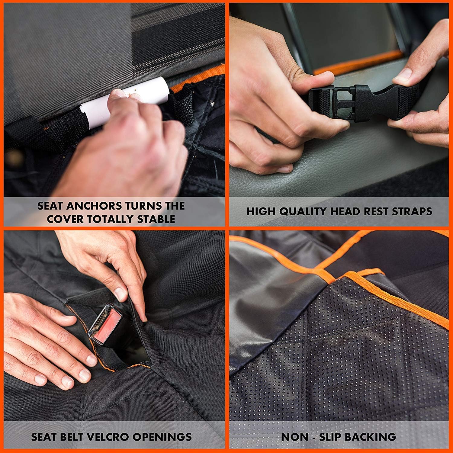 Doggie World Dog Car Seat Cover for Back Seat for XL Cars, SUVs & Trucks - Durable Car Cover Protector for Dogs, Nonslip Backseat Dog Hammock, Waterproof Scratchproof Protection Against Dirt, Pet Fur - Image 9