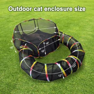 CLKHOWL Outdoor Cat Enclosure, Portable Cat Tents for Outside, Cage Free Outside Cat Playpen Pet Enclosure, Cat Tunnel Outdoor Playground for Indoor Cats & Small Animals