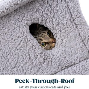 Cat Houses for Indoor Cats – Large Cat Cave Bed with Removable S...