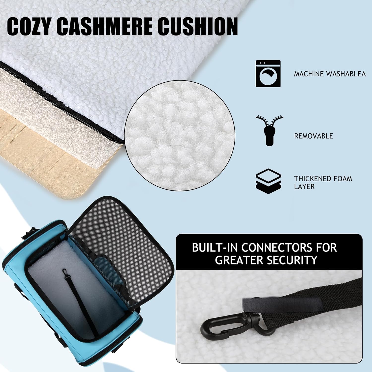 Pet Carriers Soft-Sided Airline Approved Carrier Bag for Small Cats Dogs (Medium,Blue) - Image 4