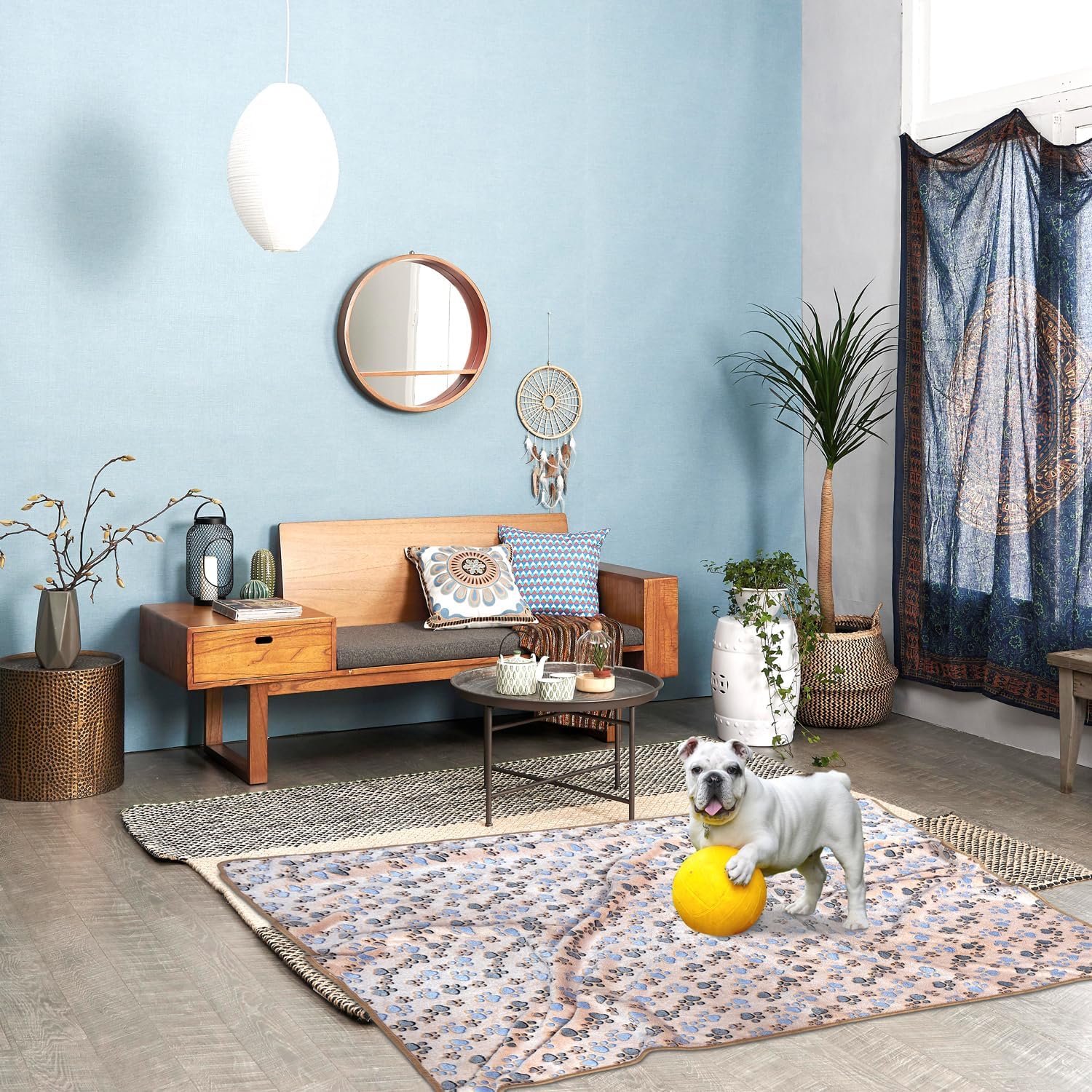 Dog Blankets for Large Dogs, 1 Pc Dog Blanket Washable, Soft Fluffy Flannel Pet Blanket Mat Cover for Bed Couch, Cute Print Puppy Blanket 60" x 50" - Image 6