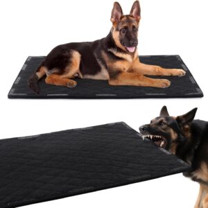 HOMBYS Chew Proof Dog Bed Mat with 14 Metal Rivets - Indestructible Kennel Pad for Teething Puppies & Aggressive Chewers, Durable Waterproof Crate Mat for Medium Dogs, 35" x 22" (Indoor/Outdoor Use)