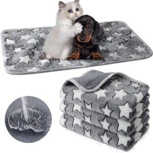Tranqun 4 Pcs Waterproof Dog Blankets 30 x 21 Inch Washable Puppy Blan...