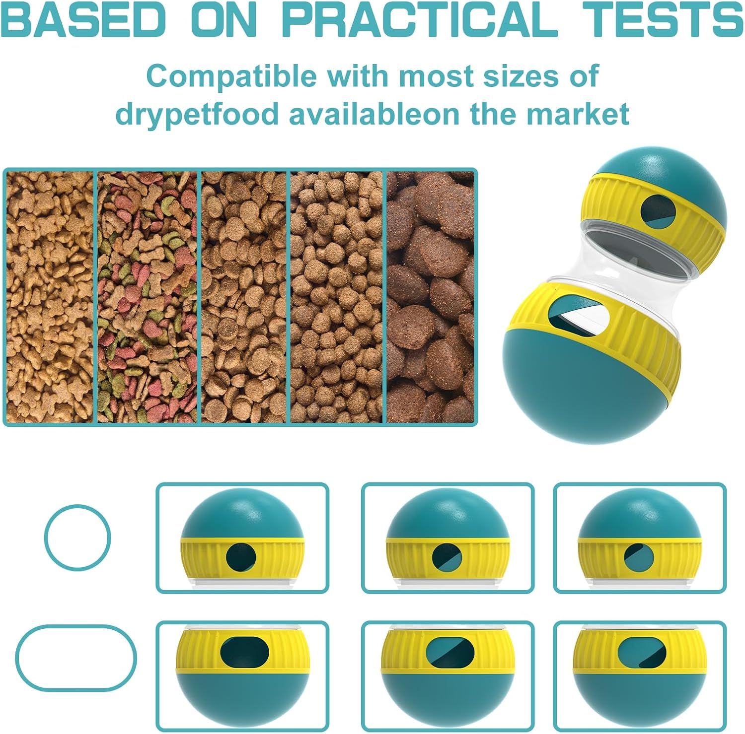 Interactive Dog Puzzle Toys for Indoor Adjustable Food Dispensing Treat Dispenser Ball & Slow Feeder for Large/Medium/Small Dog to Keep Them Busy, Green - Image 7