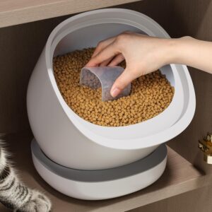 CTIME Airtight Food Holder for Cat Small Dog Bird Treats & Dry Food to Keep Fresh -7.2L/6lb (White)