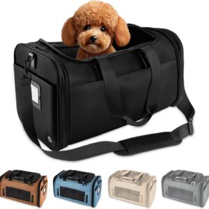 TSA Airline Approved PU Leather Luxury Pet Carrier - Size XS/S - for Small Dogs and Cats
