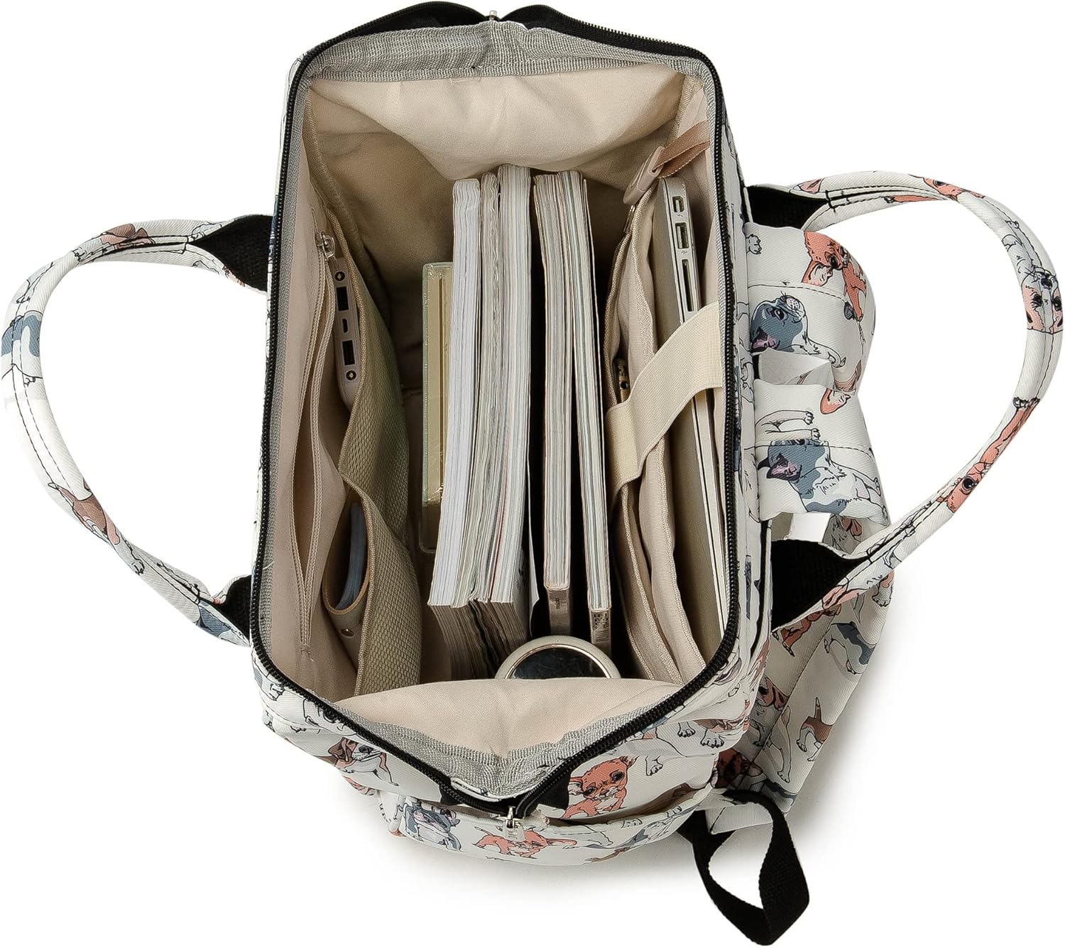 Kinmac Wide Open Style Laptop Backpack College Travel Outdoor Backpack For Laptop Up to 15.6 Inch (Dog) - Image 2