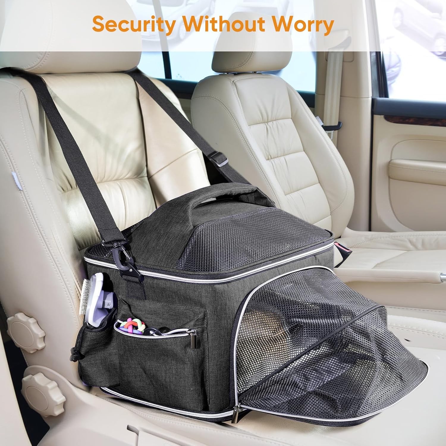 Large Cat Carrier Soft for 2 Cats, Pet Carrier for Small Dogs, Collapsible Cat Travel Carrier for Large Cats 20 lbs, Double Cat Transport Carrier Soft - Image 6