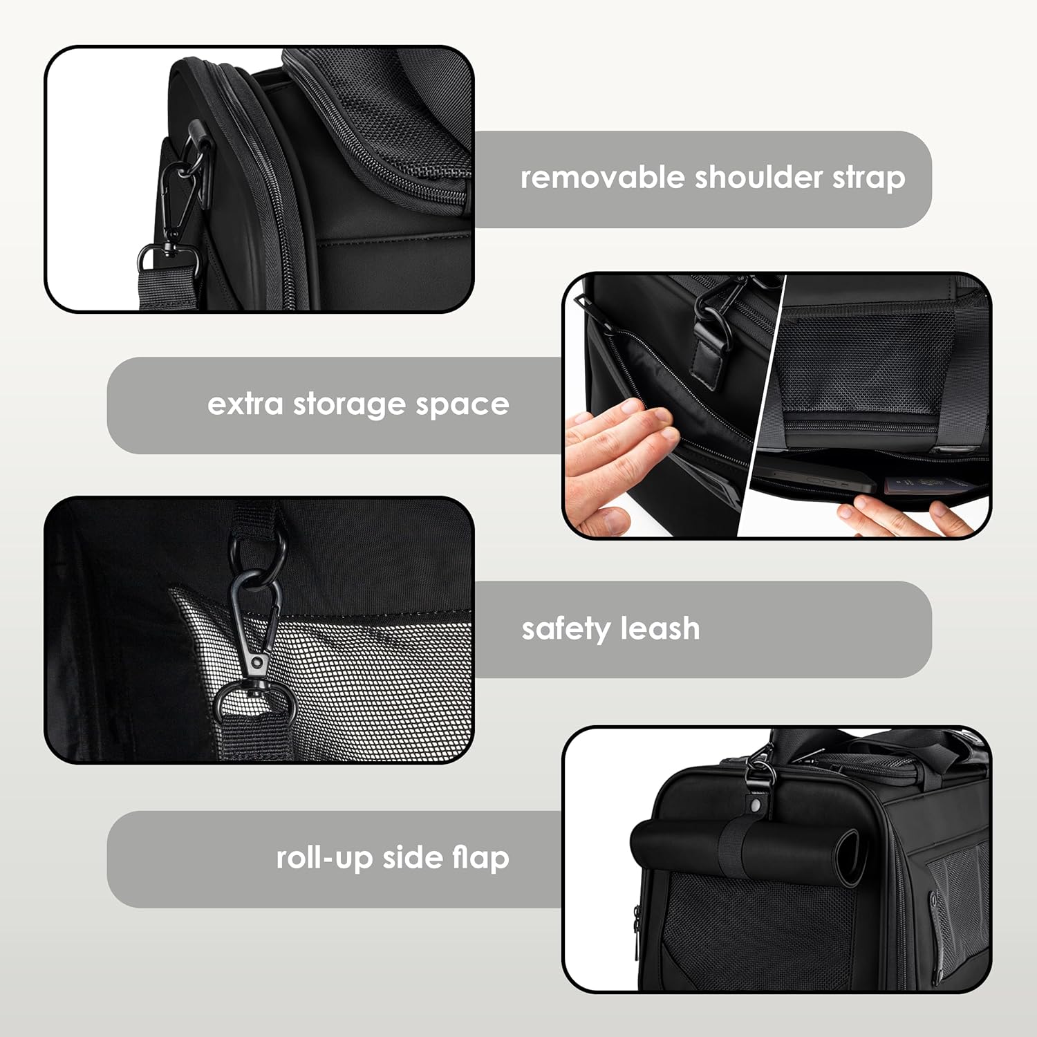 TSA Airline Approved PU Leather Luxury Pet Carrier - Size XS/S - for Small Dogs and Cats - Image 4