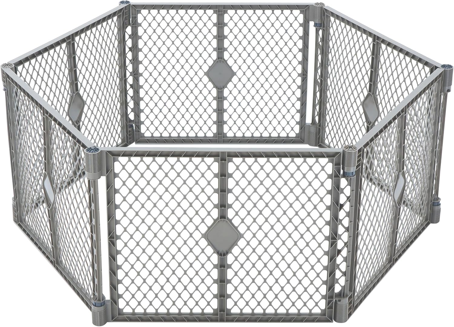 MyPet Petyard: 5.5 Ft. Wide Customizable Folding Dog Playpen Indoor/Outdoor. Made in USA. 6-Panel Puppy Playpen. Freestanding Play Pen Dog Gate 26" Tall, Fieldstone