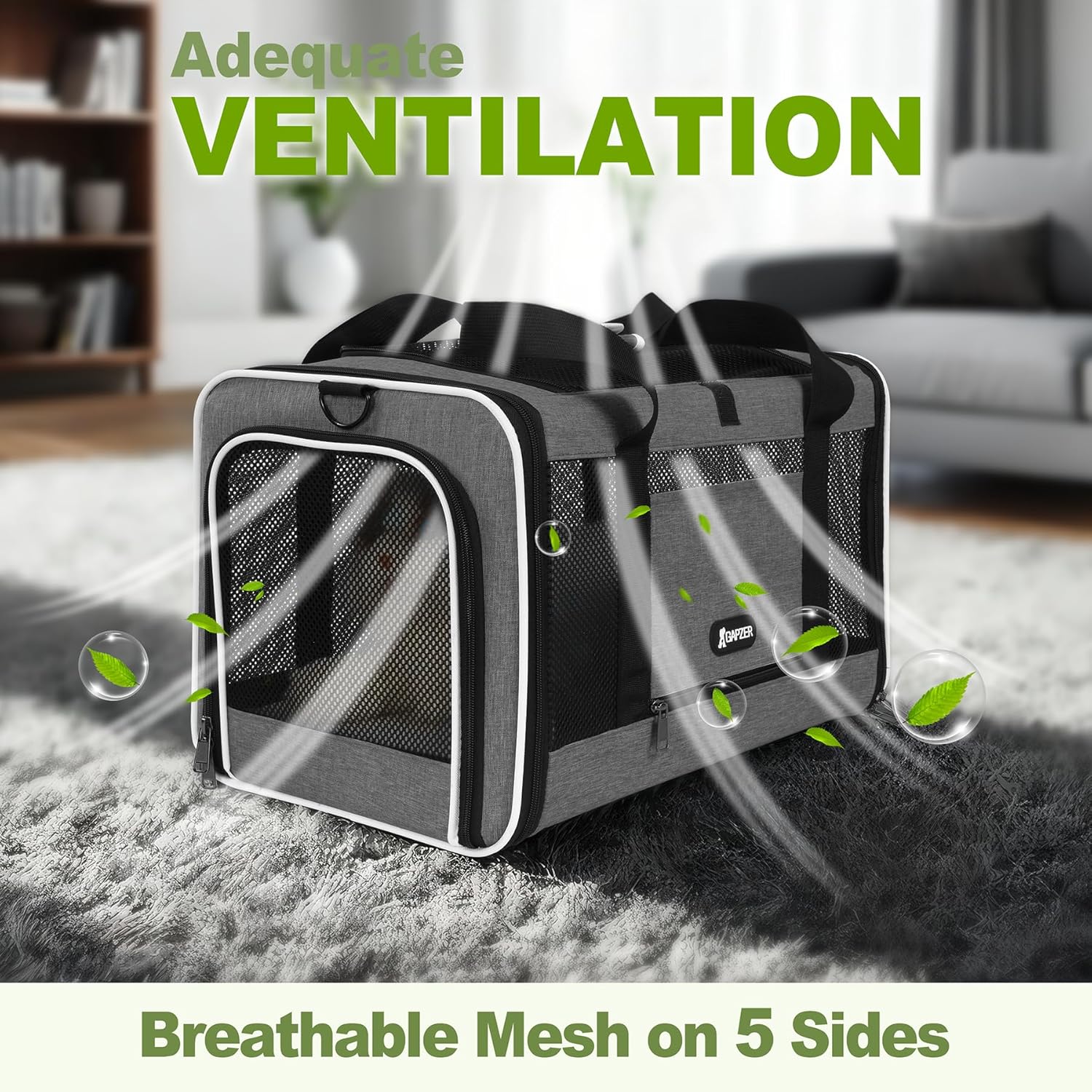 Cat Carrier 18x11x11 Top Load Soft Pet Travel Bag Over 15 lbs, Collapsible Small Dog Puppy Crate 10 Pounds, Small Animal Rabbit Kennel Carrying Case, Kitten Mesh Cage Medium Cat Under 25 Grey - Image 3