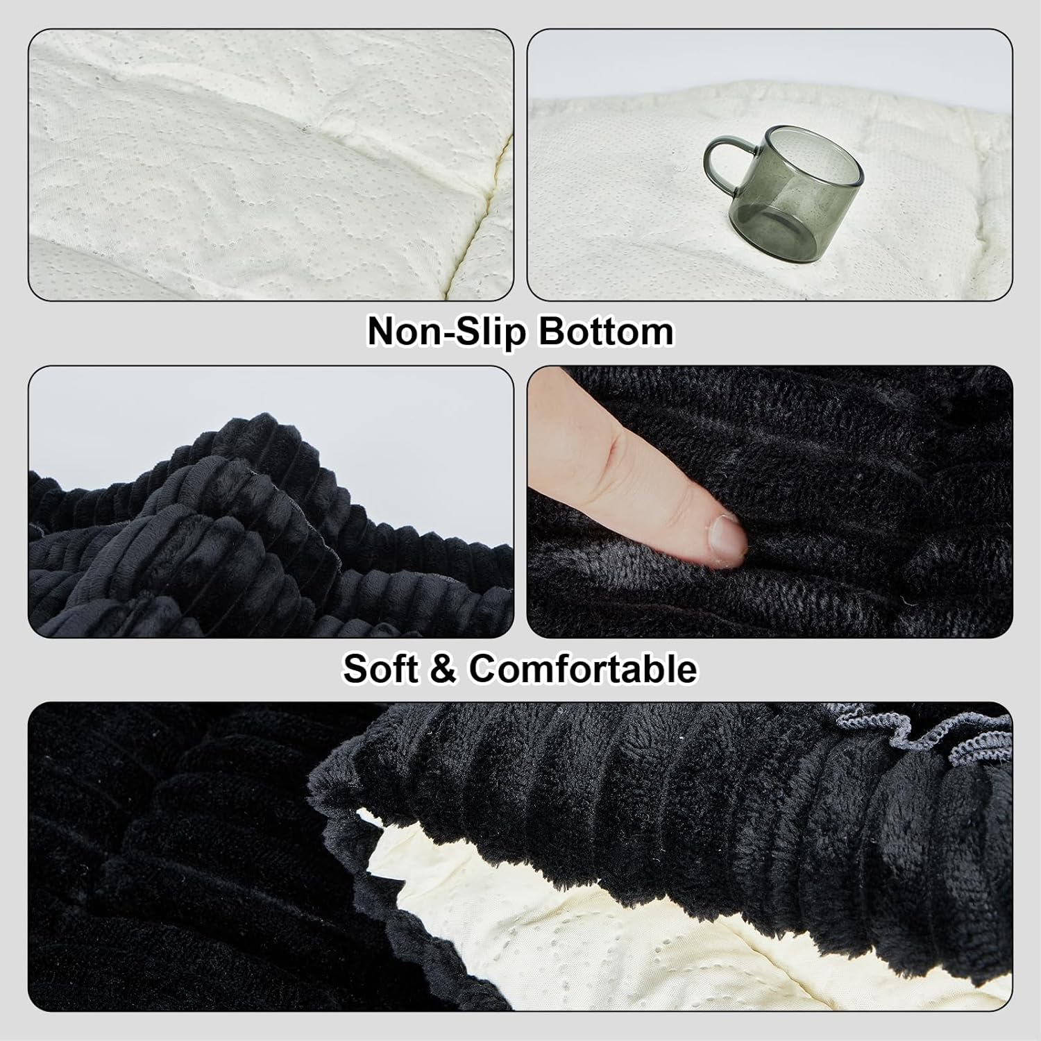 Backseat Pet Bed Mat Non-Slip Dog Car Seat Cover Scratch Chew Resistant Dog Blanket for SUVs, Trucks & Sedans 23" x 51" Easy Clean Comfortable Car Travel Pet Pad, Pure Black - Image 2