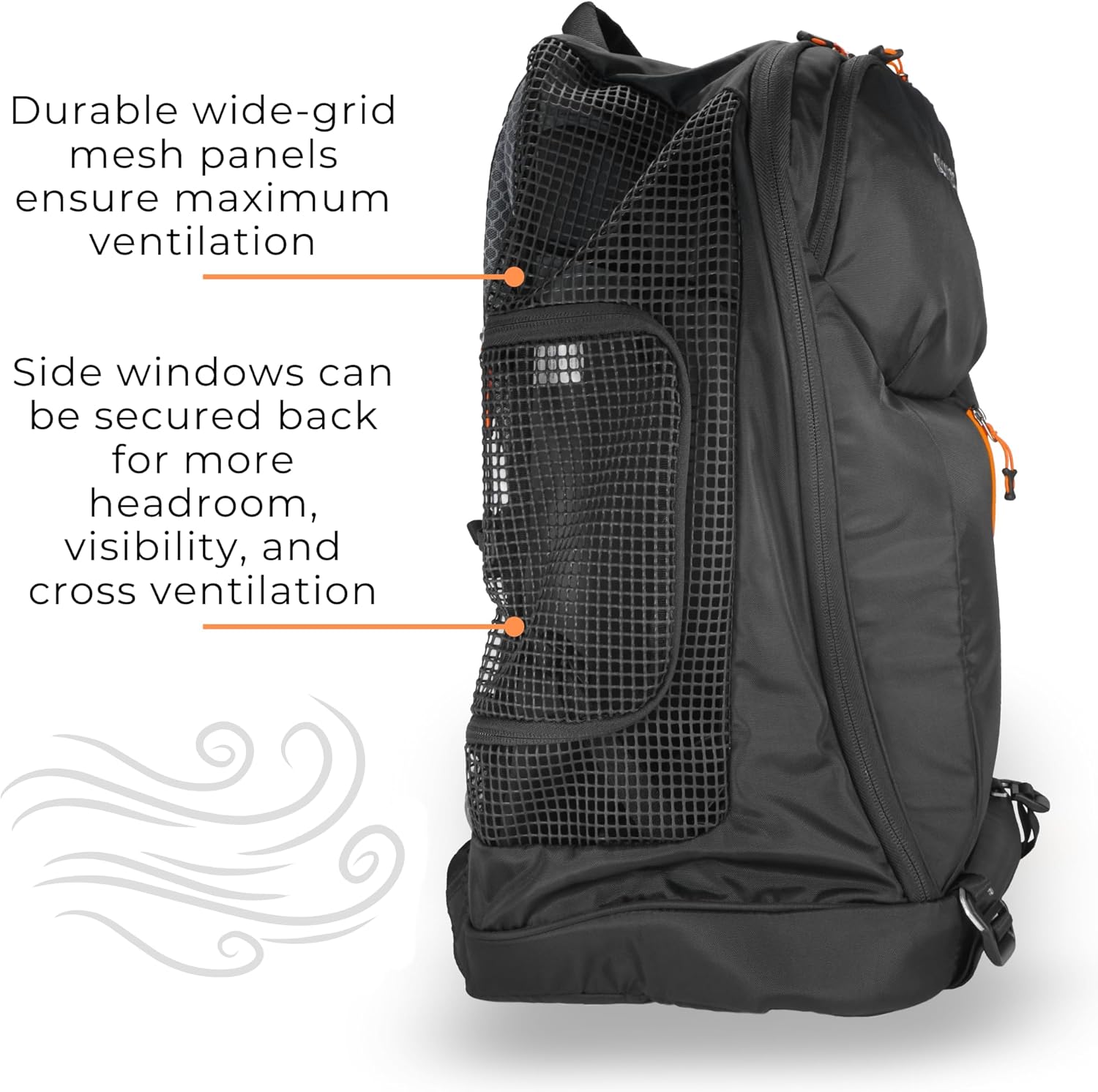 DJANGO Dog Carrier Backpack – Pet Backpack for Small Dogs & Cats with Hip Belt, Laptop Pocket & Water Bottle Sleeve – Travel Dog & Cat Carrier for Hiking, Camping & Commuting (Midnight Black) - Image 9