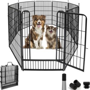 ComSaf Dog Playpen Outdoor, 40" Height 8 Panels Metal Dog Fence,Playpen for Large/Medium Dogs, Portable Dog Playpen for Outdoor
