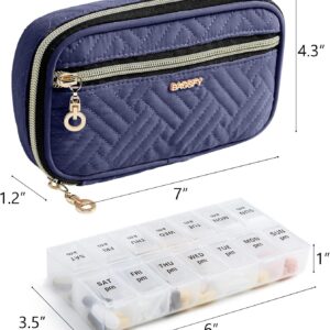 BAGSFY Pill Organizer Case 2 Times a Day- Weekly Medicine Organizer Travel Pill Box with Removable 7 Day Medicine Case Container for Fish Oil, Vitamin, Supplement