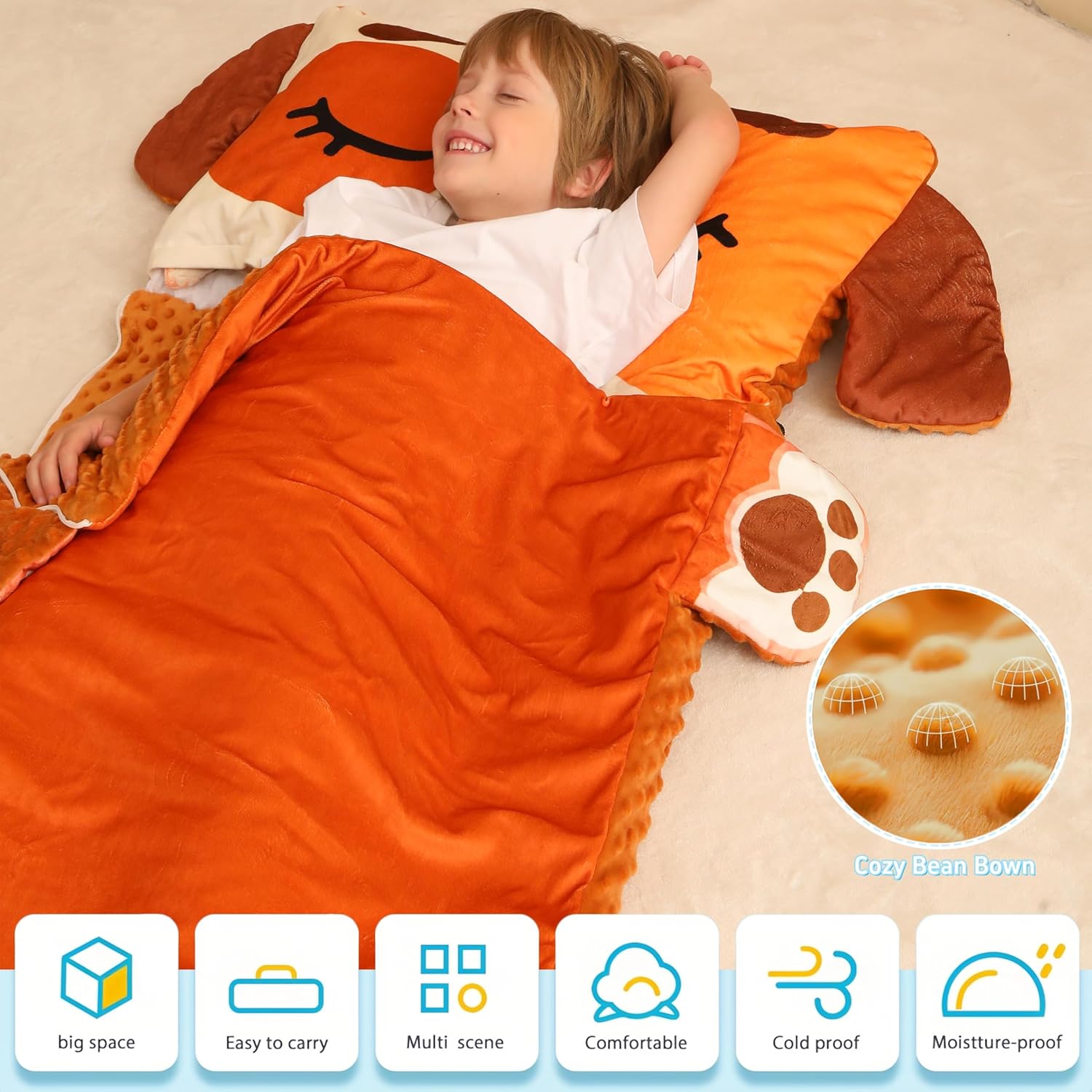 Toddler Nap Mat for Kids Sleeping Mat Napping Mats Slumber Bags Foldable and Portable for Boys Girls Kindergarten Daycare Travel Camping - Image 2