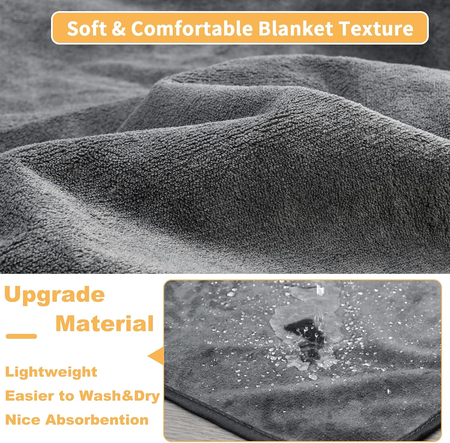 Dog Pee Pad Washable Extra Large, Instant Absorb Thicker Training Pads Non-Slip Pet Playpen Mat, Waterproof Reusable Floor Mat Ideal for Puppy Senior Dog Whelping Incontinence Housebreaking 65x48 Inch - Image 2