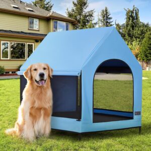 PETSFIT Dog House Outdoor, Upgraded Dog Shelter with Weatherproof PVC ...