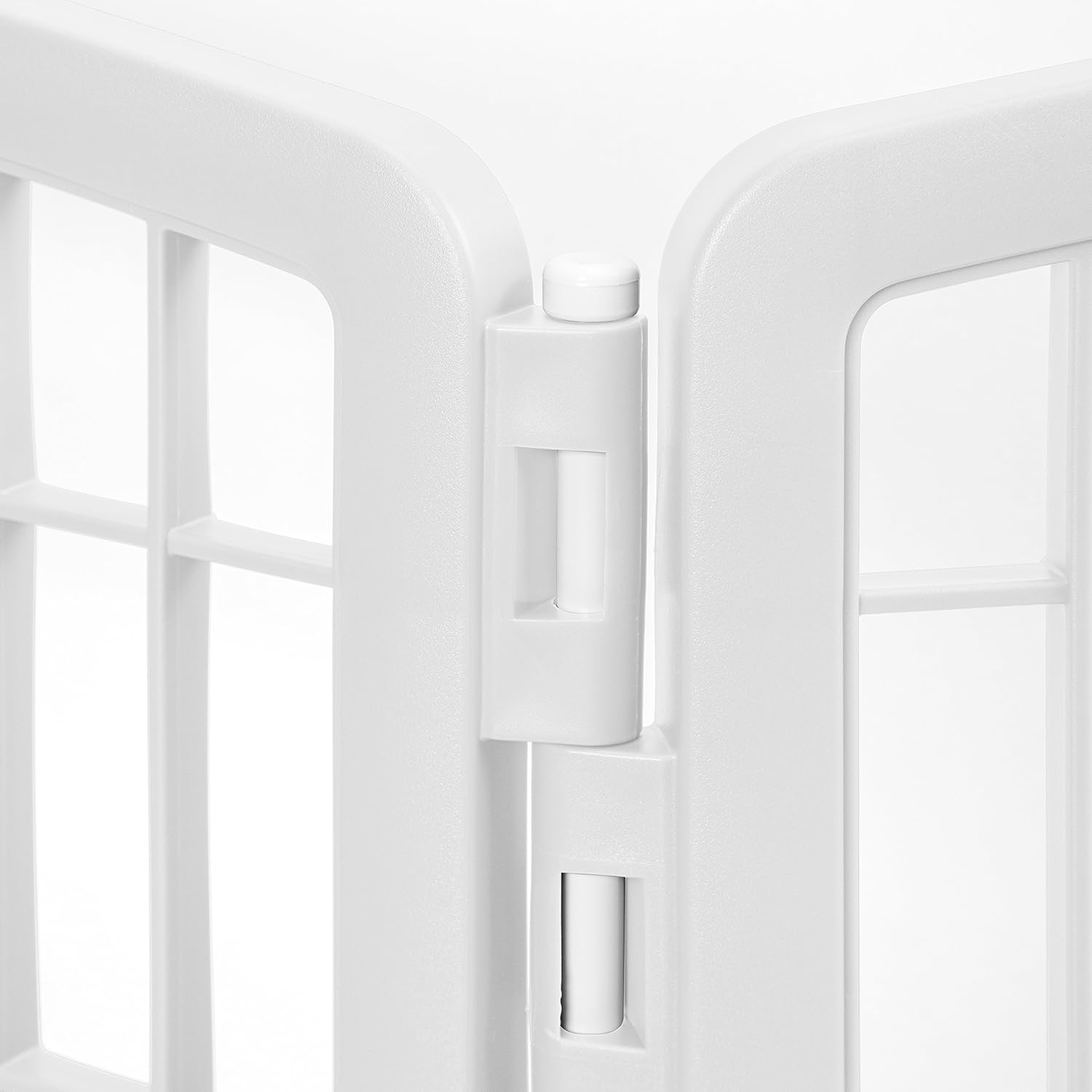 IRIS USA 34'' Pet Playpen 2 Panel Add-On with Connecting Rods, Dog Playpen, Puppy Small Medium Dogs, Heavy-Duty Molded Plastic, Rust-Free, Non-Skid Rubber Feet, Easy Assemble, Customizable, White - Image 3