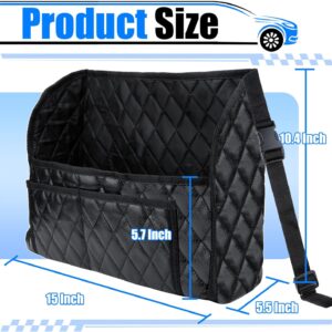 Car Purse Holder Between Seats, Leather Auto Front Seat Handbag Organizer Pocket, Large Capacity Car Net Pocket Handbag Holder, Backseat Barrier Storage Bag for Kids Pet, Fits for Car, Truck, SUV