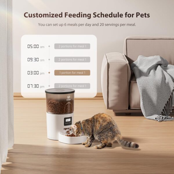Automatic Cat Feeders, 3L Timed Cat Dry Food Dispenser, Dual Power Supply, Programmable Portion Size, Auto Pet Feeder for Cats and Small Dogs - Image 2