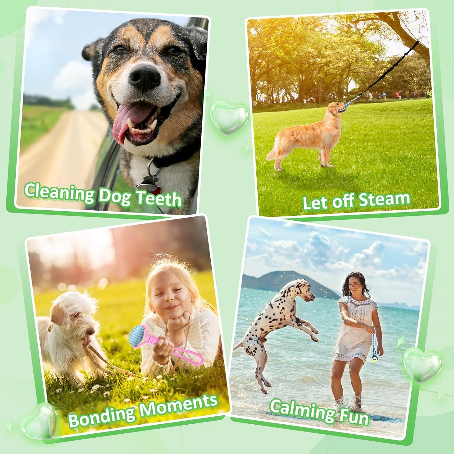 Hiboom 6 Pcs Interactive Dog Tug of War Toy Set Hanging from Tree and 4 Chew Ropes Teething Rope for Teeth Cleaning Dog Bungee Toy for Small/Medium Dogs with Aggressive Chewing Habit, Dogs Supplies - Image 6