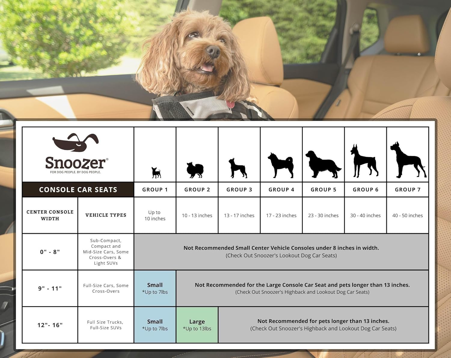 Snoozer Small Console Dog Car Seat Travel Dog Bed Carrier for Dogs up to 7 lbs, Provides Safe & Calm Pet Travel with Dog Car Seat Belt Harness Strap, Removable Machine Washable Denim Diamond Cover - Image 4