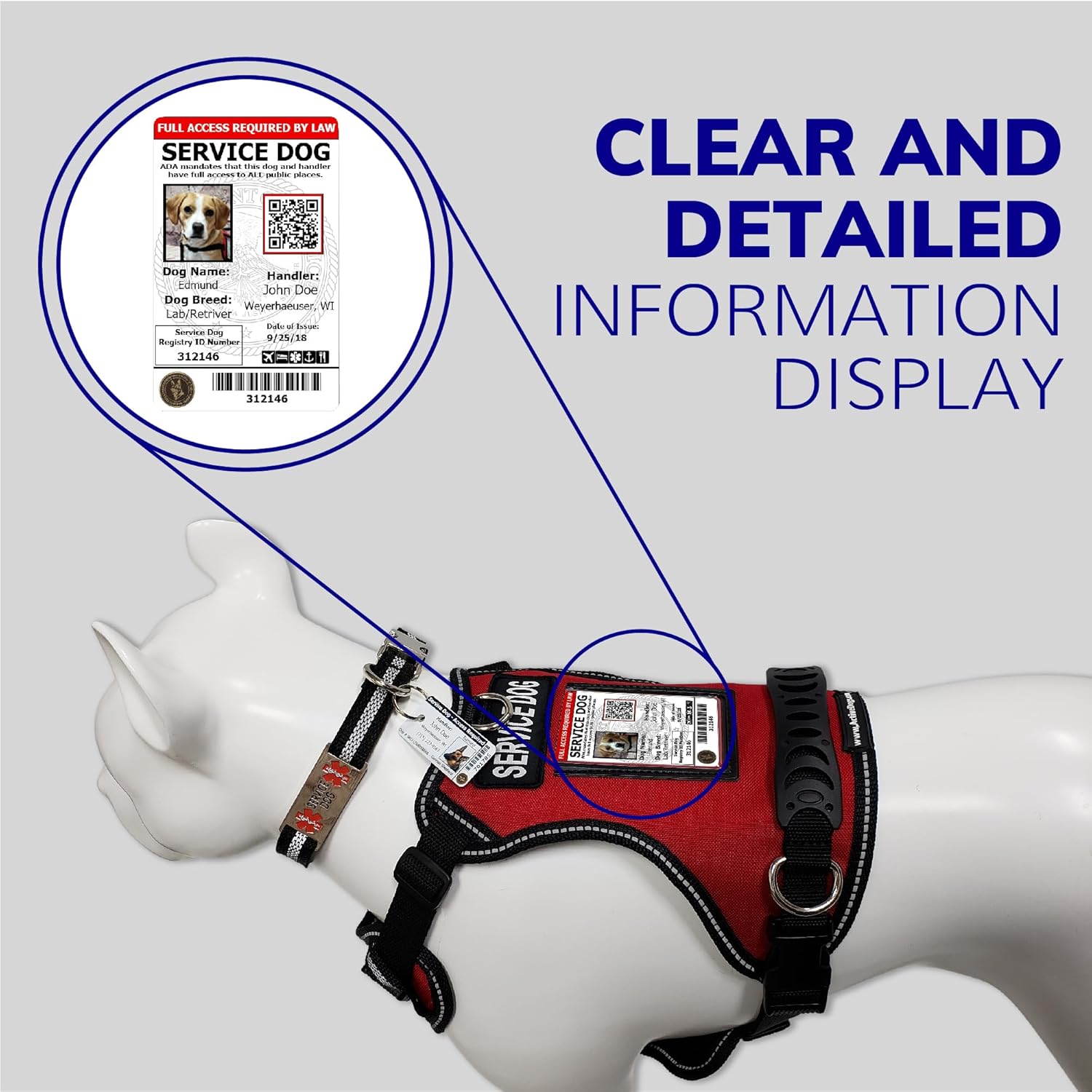 ActiveDogs Registered Service Dog Photo ID Card & Identification Holder - ADA & TSA Compliant Service Dog Badge with QR Code & Clip-On Carrier - Free Registration & Digital Copy - Image 4