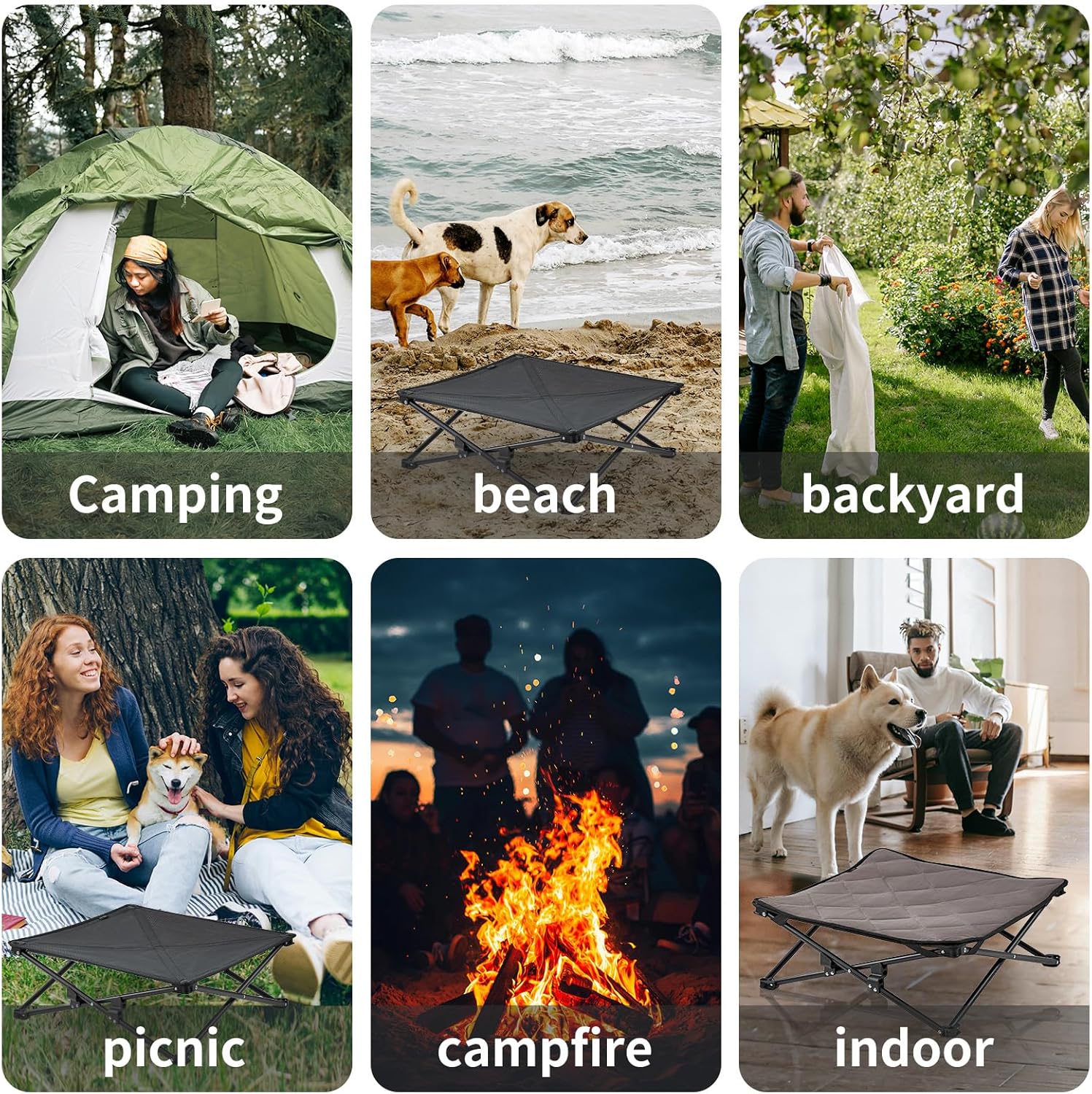 KingCamp Elevated Dog Bed for XL Dogs, Outdoor Raised Cooling Pet Cot Bed with Washable Breathable Mesh & No-Slip Feet Perfect for Camping, Backyard, Indoor Use (X-Large, Black) - Image 8