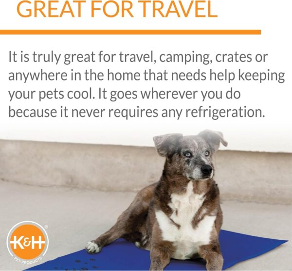 K&H Pet Products Coolin' Pet Pad Dog Mat, Portable Dog Cooling Mat for Travel or in Home, Perfect for Carriers, Crates, Outdoor Houses, Yards, Porches, Pet Beds & More - E-Large 38 X 27in Chill Blue - Image 5