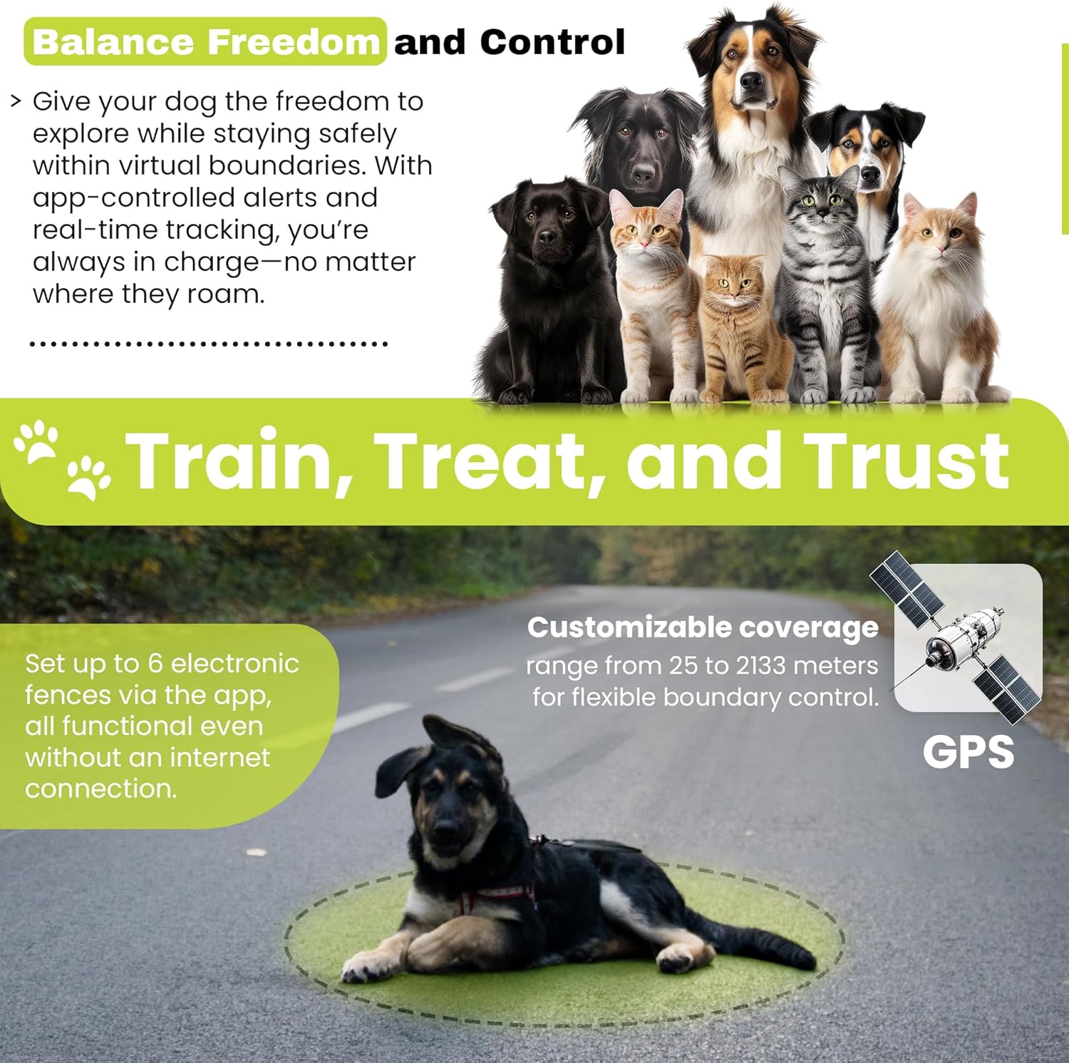 Customizable Invisible GPS Dog Collar Fence System, Waterproof LCD Collar & – Wireless Dog Fence, Wireless Pet Collar & App-Controlled Dog Training Collar - Image 7