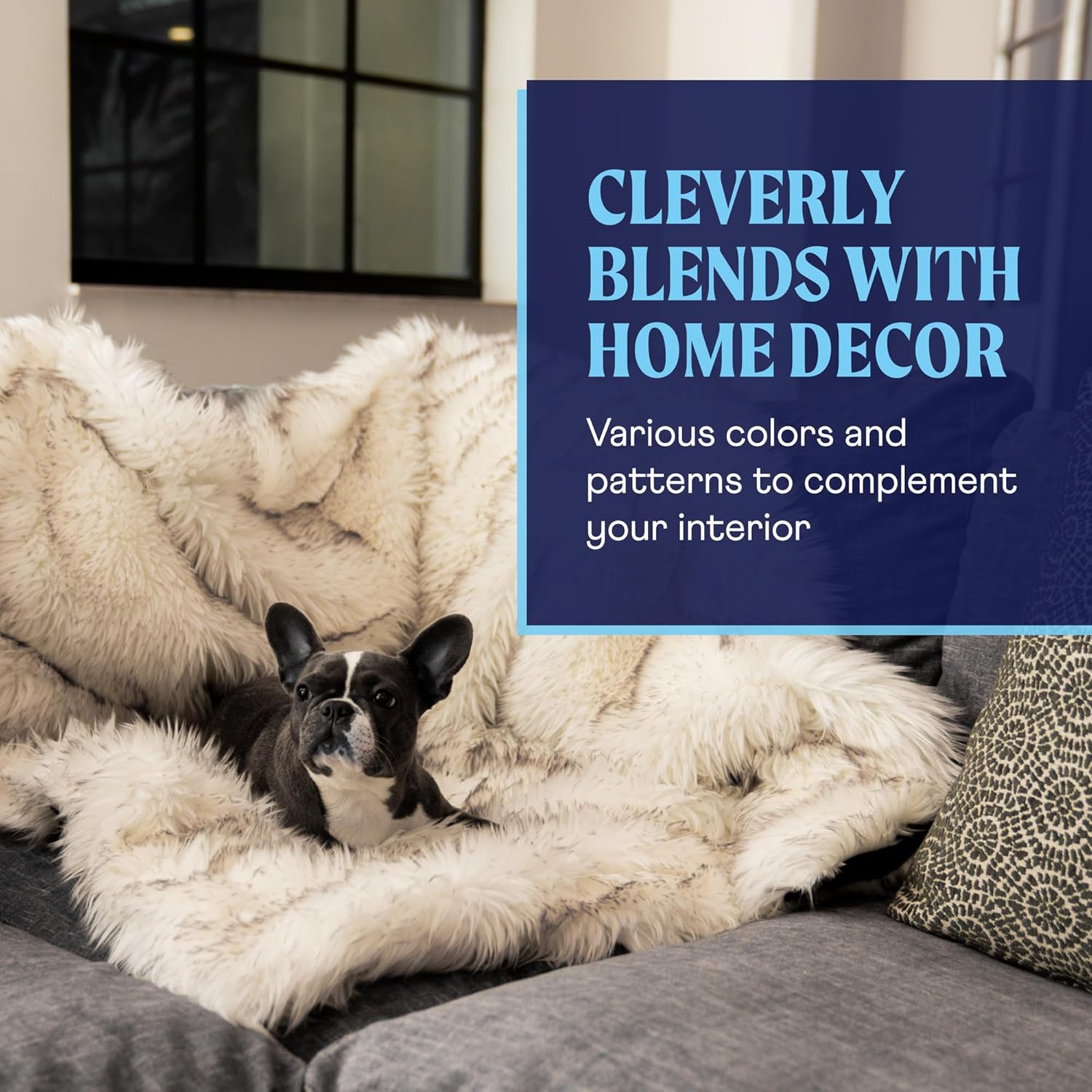 PupProtector Waterproof Throw Blanket for Dogs and Cats, Pet Blanket Cover for Couches, Sofas, Beds, Car Seats, Furniture, Calming Soft Faux Fur, White with Brown Accents, Original (60" L x 50" W) - Image 7