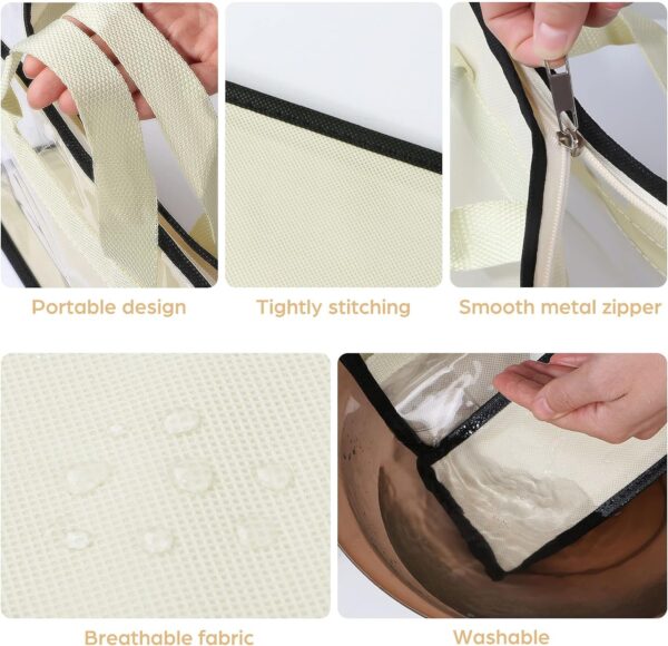Interesse 9 Pack Dust Bags for Handbags, Clear Handbag Storage, Purse Storage Organizer for Closet, Purse Cover Hanging Closet Organizer with Zipper - Image 3