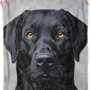 Cool Black Lab Throw Blanket,50x60in,Soft,Lightweight Flannel,Labrador...
