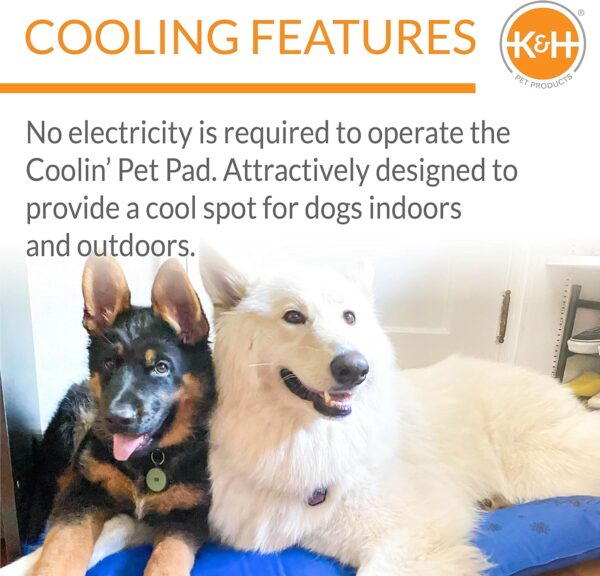 K&H Pet Products Coolin' Pet Pad Dog Mat, Portable Dog Cooling Mat for Travel or in Home, Perfect for Carriers, Crates, Outdoor Houses, Yards, Porches, Pet Beds & More - E-Large 38 X 27in Chill Blue - Image 4