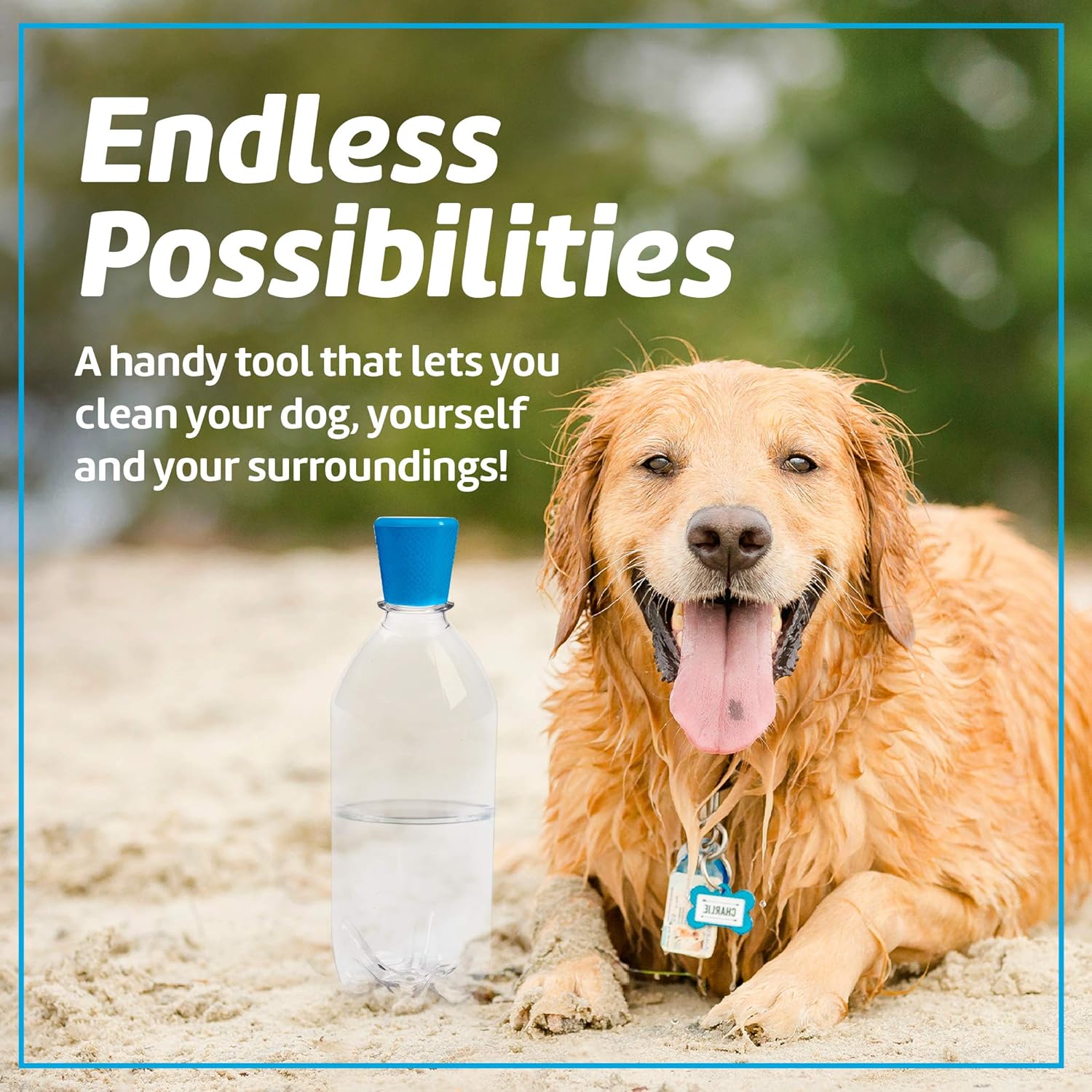 Impresa Water Bottle Attachment Shower Sprinkler Cap - Blue Silicone, 2-Pack, Fits 16oz-2L - Water Bottle Rinse Cap for Sand & Dirt Removal - for Camping & Hiking - Image 5