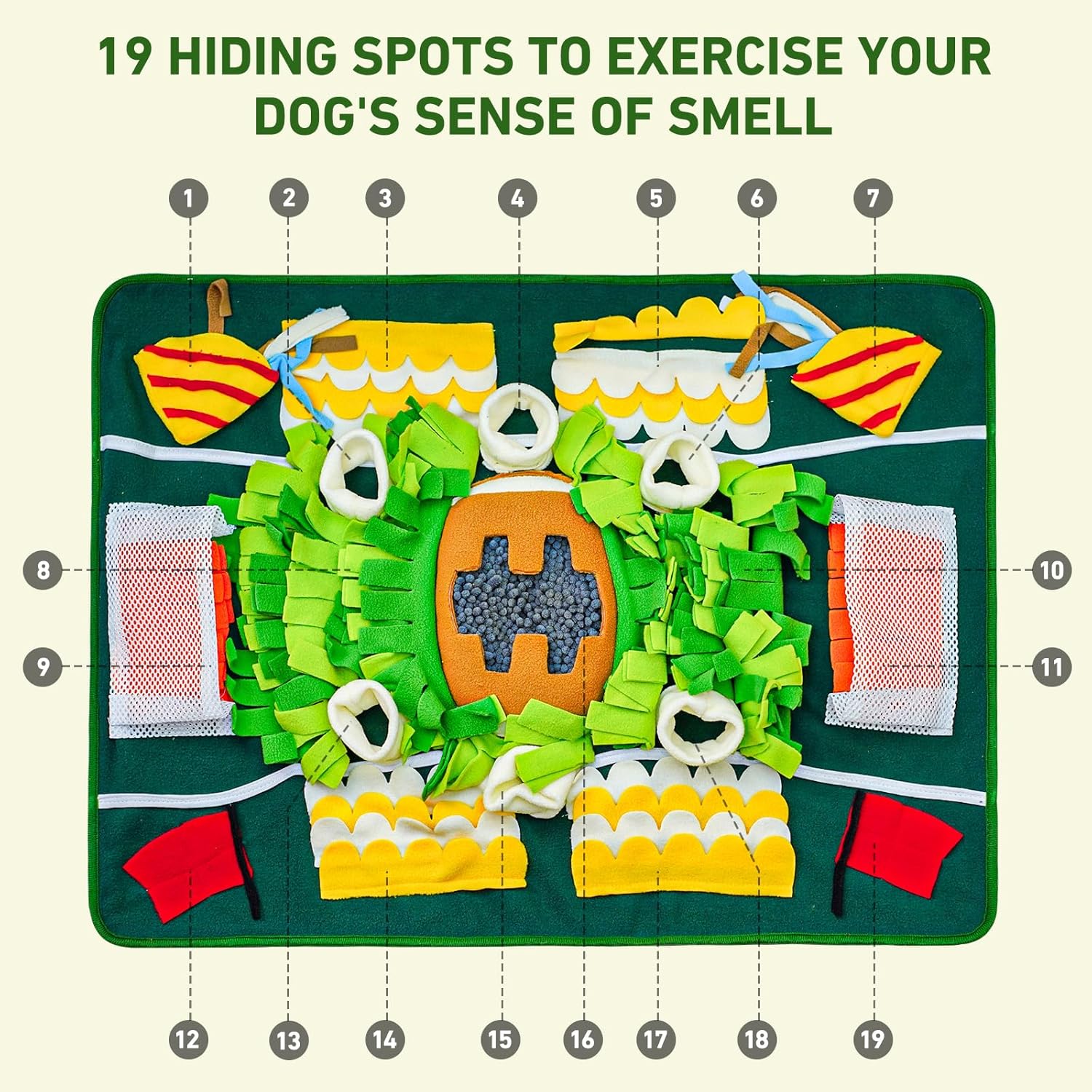 Snuffle Mat for Dogs Large Breed, 24''x32'' Interactive Sniff Mat for Dogs, Slow Feeder Dog Treat Mat for Smell Training and Mental Stimulation, Enrichment Feeding Game for All Breeds (Large) - Image 5