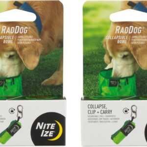 Nite Ize RadDog Collapsible Bowl - Convenient & Compact Food Bowl for Pets - Durable Traveling Water Bowl - Multipurpose & Leak-Proof - Durable Dog Bowl - Lime (2 Pack)