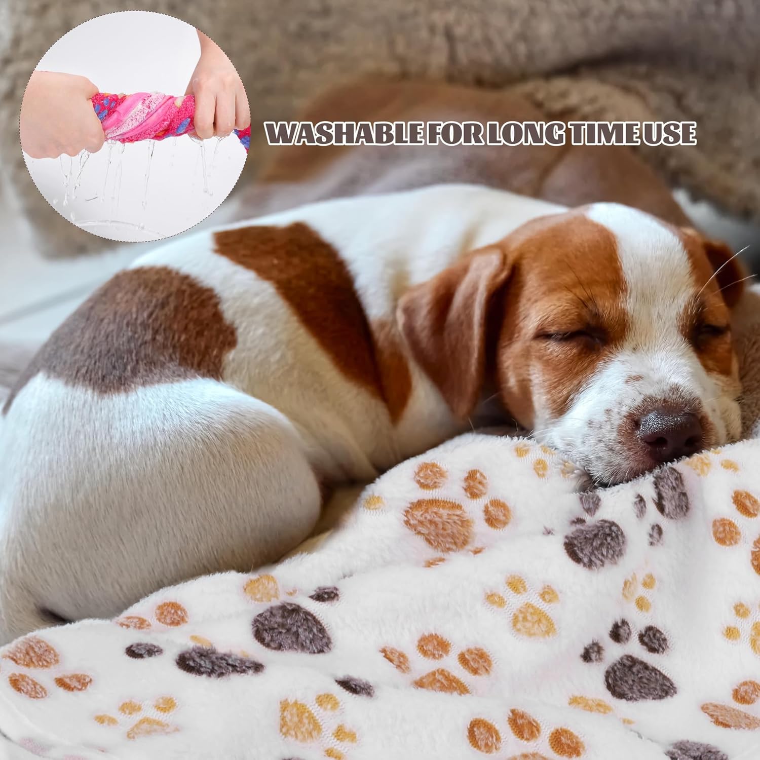 MCEAST 24 Pack Paw Print Plush Pet Blankets 24 x 16 Ultra-Soft & Cozy Small Dog Cat Bedding Mats with 12 Stylish Designs Machine Washable Multipurpose Fluffy Throw for Kennel, Sofa, Travel - Image 6