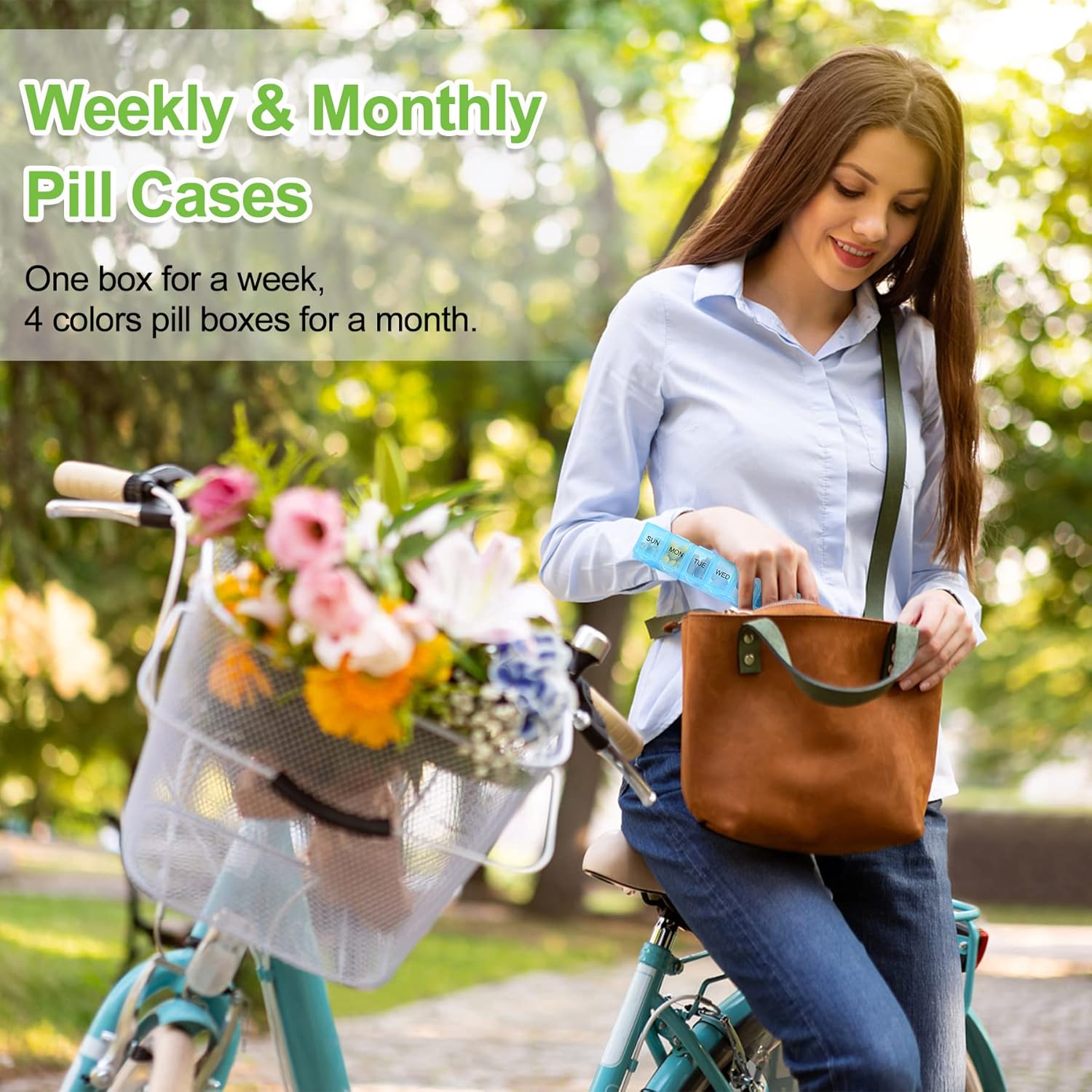 4 Pack Weekly Pill Organizer, 7 Days Pill Case Travel Daily Pill Box Portable Medicine Organizer and Planner with Compartment for Vitamins, Fish Oil, Supplements and Medication (4 Colors) - Image 7